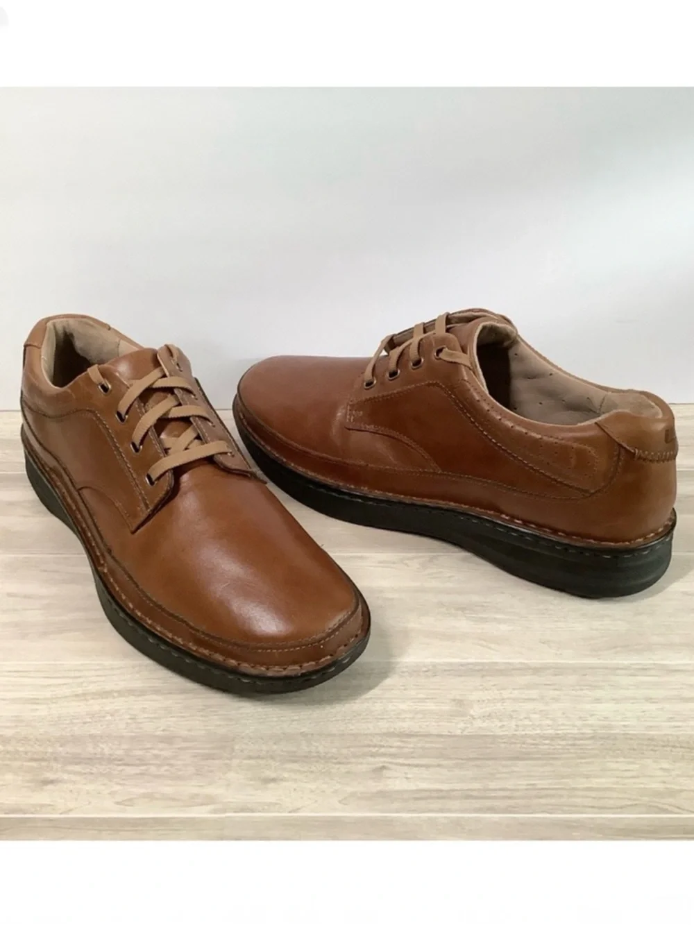 DREW Men NEW Leather Comfort Shoe 13M Toledo Orthopedic Lace Up Brown NO INSOLES